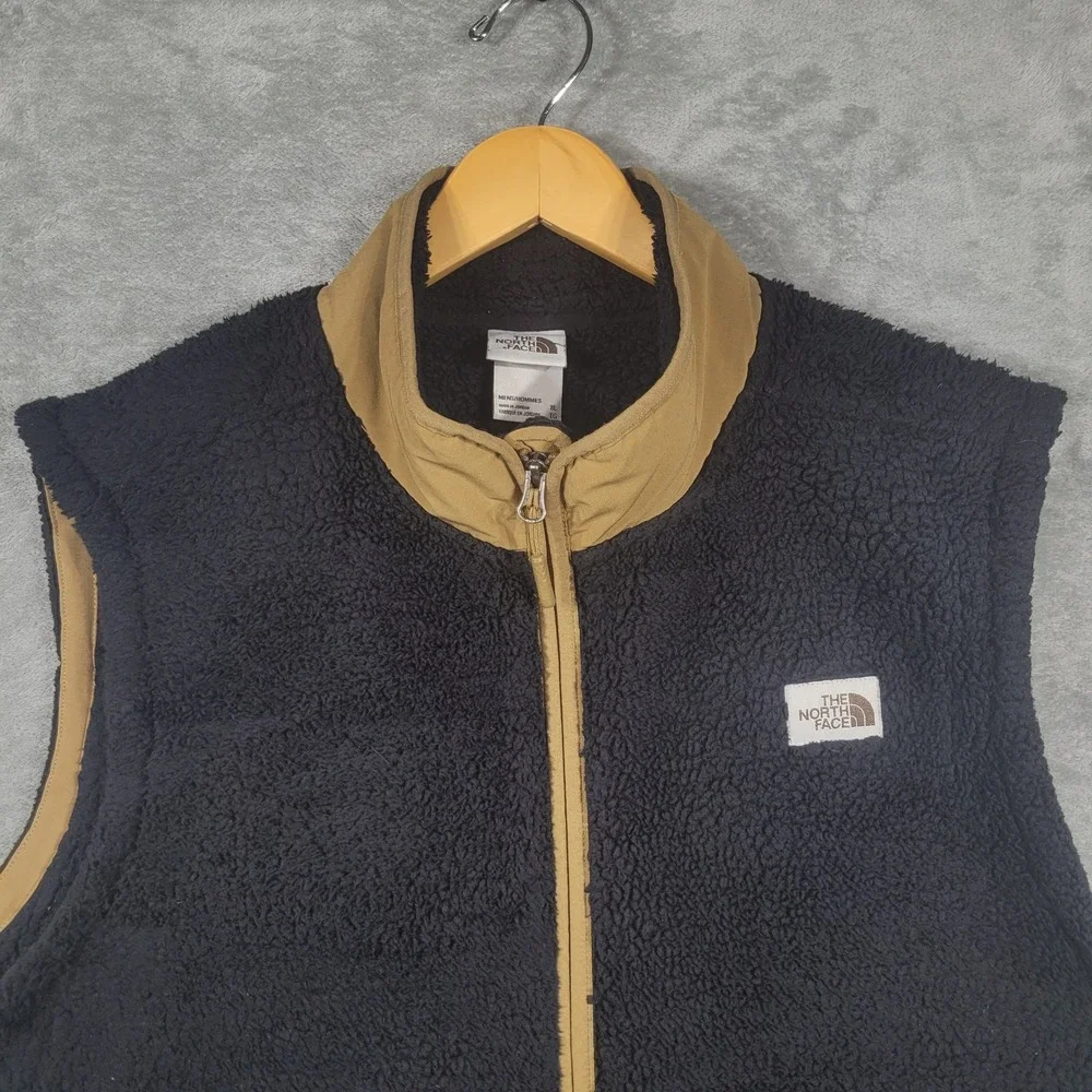 The North Face Vest Mens XL Black Campshire Sherpa Fleece Full Zip